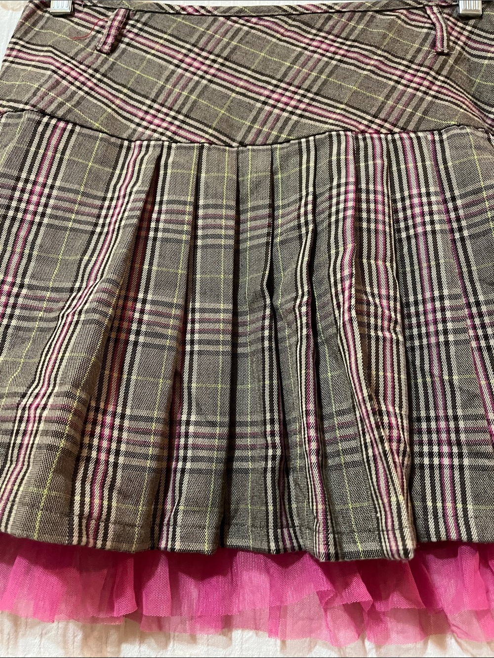 AMY BYER Plaid with Pink Toile - Size: 16 (Girls) - Zipper - Belt Loops